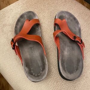 Mephisto Sandals. Sz 39. Red Leather & Cork